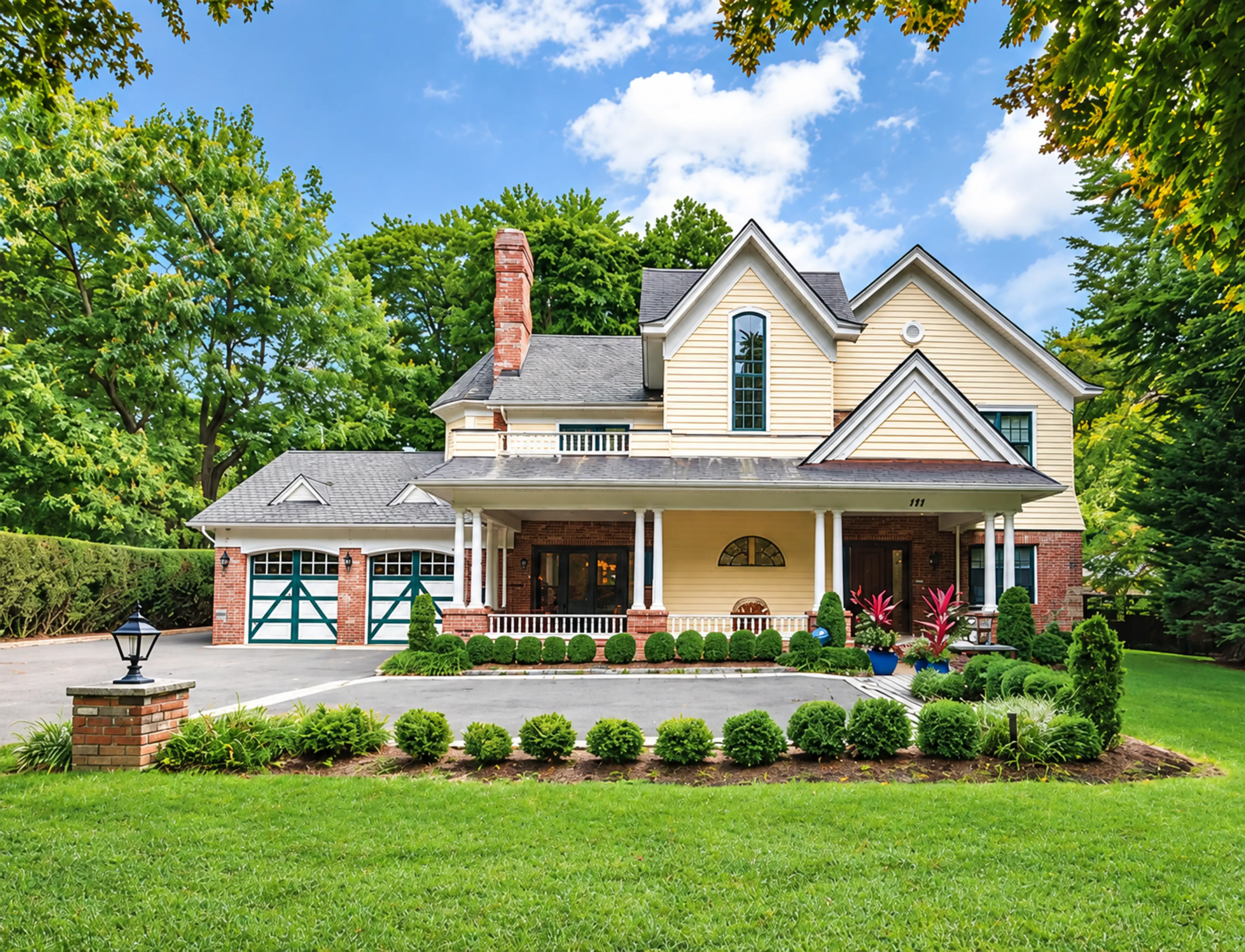 Traditional residence with a front porch